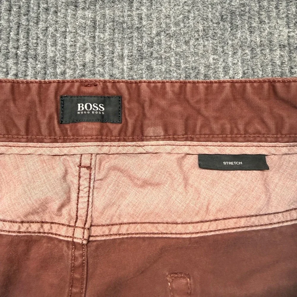 Hugo Boss Delaware Jeans Mens 40x34 Slim Fit Rust Orange Stretch Denim